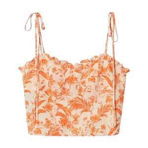 NWOT Mango crop top with floral print Sz. S